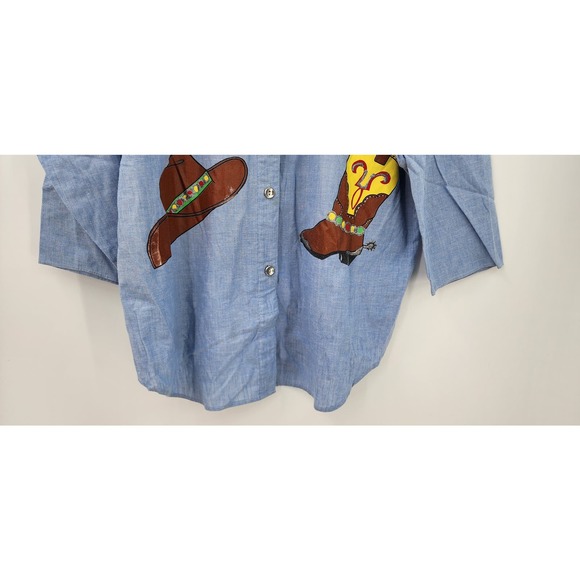Vintage Western Rodeo Handmade Button Down Estimated size XL - Picture 8 of 13